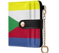GuoChe National Flag Of C?te D'ivoire Women's Minimalist Folding Wallet Cute PU Leather Folding Wallet for Women Boys Girls, National Flag of the Comoros, One Size, Modern