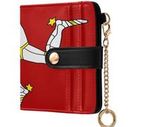 GuoChe National Flag Of C?te D'ivoire Women's Minimalist Folding Wallet Cute PU Leather Folding Wallet for Women Boys Girls, Flag of the Isle of Man, One Size, Modern