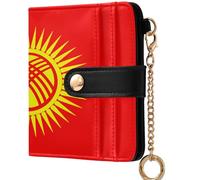 GuoChe National Flag Of C?te D'ivoire Women's Minimalist Folding Wallet Cute PU Leather Folding Wallet for Women Boys Girls, National Flag of the Kyrgyz Republic, One Size, Modern