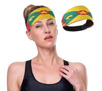 GuoChe National Flag Of Grenada Moisture Wicking Sweatband Headband Stretchy Sweat Bands for Football,Hiking,Washing Face