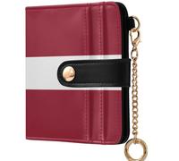 GuoChe National Flag Of Lebanon Ladies Slim Foldable Wallet Convenient PU Leather Wallet With Card Slots for Women, National Flag of Latvia, One Size, Modern