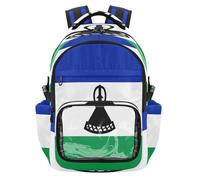 GuoChe National Flag Of Lesotho Kids Clear Backpack for School Cute Sturdy See Through Backpack for Boys Girls, Age 7-18