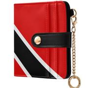 GuoChe National Flag Of S?o Tomé and Príncipe Women's Folding Wallet Portable PU Leather Card Wallet for Women Girls, National Flag of Trinidad and Tobago, One Size, Modern