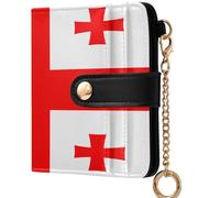 GuoChe National Flag Of The Dominican Republic Ladies Lightweight Foldable Wallet Convenient Compact PU Leather Wallet for Men, National Flag of Georgia, One Size, Modern