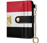GuoChe National Flag Of The Dominican Republic Ladies Lightweight Foldable Wallet Convenient Compact PU Leather Wallet for Men, National Flag of Egypt, One Size, Modern