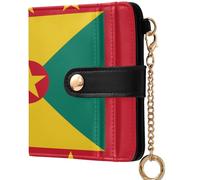 GuoChe National Flag Of The Dominican Republic Ladies Lightweight Foldable Wallet Convenient Compact PU Leather Wallet for Men, National Flag of Grenada, One Size, Modern