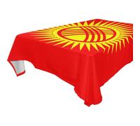 GuoChe National Flag of The Kyrgyz Republic Rectangle Cloth Tablecloth 60x108 Folding Table Skirt for Farm Round Table Decor