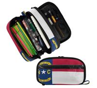 GuoChe North Carolina State Flag Expandable Pencil pouching Big Capacity Pencil pouching for College & High
