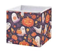 GuoChe Open Home Storage Bins Foldable Cloth Storage Organizer Baskets for Closet Shelves Happy Halloween and Trick Or Treat
