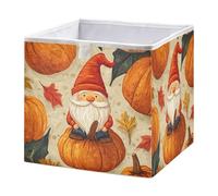 GuoChe Open Home Storage Bins Foldable Cloth Storage Organizer Baskets for Organization Shelf Basket for Shelves Fall Pattern Good Luck Gnome Pumpkins
