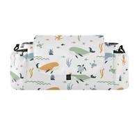 GuoChe Organizer For Stroller Whales Octopuses Sea Turtles White Caddy Organizer With Non-Slip Shoulder Strap & Stroller Accesorios Para Stroller