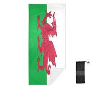 GuoChe Oversized Microfiber Beach Towel Flag of Wales Extra Large Sand Free Thin Compact Towels Vacation Essentials for Men, Swimming Pool, Gym, Sports