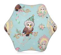 GuoChe Owl and Floral Child Umbrellas with Reflective Strip with Pinch-Proof Closure and Easy-Grip Hook Handle