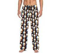 GuoChe Pajama Pants for Men Alien Pattern Mens Pajama Bottoms Lounge Pants L