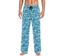 GuoChe Pajama Pants for Men Blue Sharks Mens Pajama Bottoms Funny Lounge Pants XL