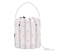 GuoChe Pastel Line Spots Crochet Storage Crochet Hook Organizer with Holes Needle Storage for Knitting Needles Storage Organizer