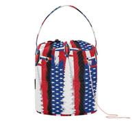 GuoChe Patriotic Usa Flag Fighter Jets Boys 4th Of July Crochet Tote Bag Small Yarn Storage Portable Needle Storage for Crochet Needle Knitting Accessories