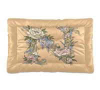 GuoChe Peach Floral Letter N Art Variation Washable Dog Sleeping Mattress Non-Slip Soft Comfortable for Large Jumbo Medium Small Dogs 36" x 24"