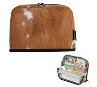 GuoChe Pencil Bag Large Capacity Pen Bag Soft (prop21) for Nurse Brown Cow Print