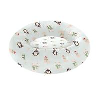 GuoChe Penguin Bear Christmas Pattern Pet Cat Bed Calming Anti Anxiety fluffier Calming Bed for Small Size Pets Sleeping