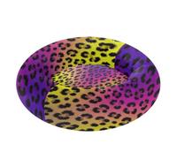 GuoChe Pet Cat Bed Rainbow Leopard Neon Animal