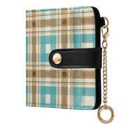 GuoChe Plaid Pattern Digital File for Crafts Decor Ladies Cute Foldable Wallet Cute PU Leather Folding Wallet for Women Girls