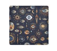 GuoChe Portable Cosmetic Pouchs Cloth Magic Evil Eyes Mystery Blue Jewelry Organizer Wrap Camera Lens Cloth Wrapper For Organization 21.7 X 21.7, Magic Evil eyes mystery blue, 21.7x21.7in, Art Deco
