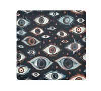 GuoChe Portable Cosmetics Pouchs Cloth Magic Evil Eyes Mystery Orange Blue Travel Bag Organizer Wrap Camera Lens Cloth Wrapper For Toiletries 13.8 X 13.8, Magic Evil eyes mystery orange blue,