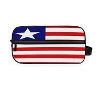 GuoChe Portable Toiletry Bag All-in-One Storage Simple Stylish Makeup/Shaving/Toiletry Storage, National Flag of Liberia, One Size, Colorful