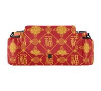 GuoChe pram organiser parental bracket oriental chinese symbol new year red big caddy organiser with non-slip shoulder strap and stroller accessories for stroller