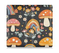 GuoChe Premium Leather Auto Registration Insurance & ID Card Holder Men Women Car Essentials for Cards, Essential Document, Driver License Vehicle Paperwork Rainbow Mushroom Floral Pattern