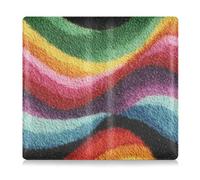 GuoChe Premium Leather Auto Registration Insurance & ID Card Holder Men Women Glove Box Compartment Organizer for Driver License, Cards & Essential Documents Textured Rainbow Waves