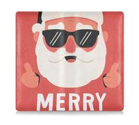 GuoChe Premium Leather Car Registration and Insurance Card Holder Men Women Auto Truck Comparment Accessories Case for any Car, Truck, Motorcycle, Trailer or Boat Thumbs - Up Cool Santa