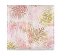 GuoChe Premium Leather Car Registration and Insurance Card Holder Men Women Document Wallet for Driver Auto Owners Trailer Motorcycle Boat Palm Leaf Blush Pattern