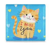 GuoChe Premium Leather Car Registration and Insurance Card Holder Men Women Essential Car Wallet Case for Driver Auto Owners Trailer Motorcycle Boat I Miss You Cartoon Cute Brown Cat