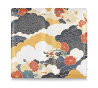 GuoChe Premium Leather Car Registration and Insurance Card Holder Men Women Essential Wallet Case for Documents, Cards, License Cloud Flower Japanese Pattern