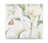 GuoChe Premium Leather Car Registration and Insurance Card Holder Men Women Truck Accessories for Driver Auto Owners Trailer Motorcycle Boat White Calla Lilies with Butterfly