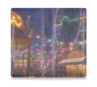 GuoChe Premium Leather Car Registration and Insurance Holder Men Women Document Wallet for Driver License, Cards & Essential Documents Moonlit Carnival Scene