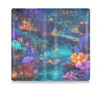 GuoChe Premium Leather Car Registration and Insurance Holder Men Women Prefect Car Essentials Wallet for Documents, Cards, License Underwater Halloween Castle