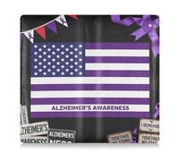 GuoChe Premium Leather Registration and Insurance Card Holder Men Women Auto Glove Box Organizer for ID, Driver's License, Key Contact Information Cards Purple Ribbon Alzheimer's Awareness Disease