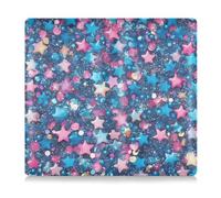 GuoChe Premium Leather Registration and Insurance Card Holder Men Women Essential Car Wallet Case for Cards, Essential Document, Driver License Vehicle Paperwork Sparkling Stars on Blue