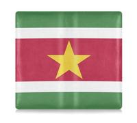 GuoChe Premium Leather Registration and Insurance Card Holder Men Women Essential Wallet Case for Essential Document, Driver License, Cards National Flag Of Suriname