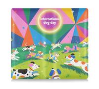 GuoChe Premium Leather Registration and Insurance Card Holder Men Women Prefect Car Essentials Wallet for ID, Driver's License, Key Contact Information Cards Colorful Happy Dogs