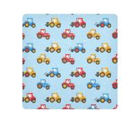 GuoChe Protective Makeup Holders Cloth Colorful Cartoon Tractors Light Blue Jewelry Organizer Wrap Camera Lens Cloth Wrapper Organizer Bags For Women 17.7 X 17.7, colorful cartoon tractors light blue,