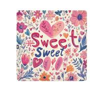 GuoChe Protective Makeup Organizer Bag Cloth Cute Floral Peach Hearts Happy Valentine's Day Cosmetic Travel Bag Organizer Wrap Camera Lens Cloth Wrapper Makeup For Women 13.8 X 13.8, cute Floral