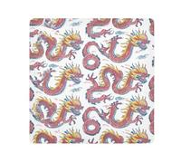GuoChe Protective Toiletries Pouchs Cloth Red Dragons Yellow Flames Chinese Artists Portable Makeup Organizer Wrap Camera Lens Cloth Wrapper Organizer Bags For Women 17.7 X 17.7, red dragons yellow