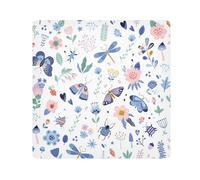 GuoChe Protective Travel Pouchs Cloth Colorful Blue Insects Flowers Travel Organizer Wrap Camera Lens Cloth Wrapper For Toiletries 13.8 X 13.8, colorful blue insects flowers, 13.8x13.8in, Art Deco