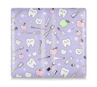 GuoChe Pu Leather Auto Registration Insurance & ID Card Holder Men Women Essential Car Wallet Case for Driver License, Cards & Essential Documents Cute Teeth and Objects Dental Care on Purple