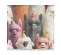 GuoChe Pu Leather Auto Registration Insurance & ID Card Holder Men Women Glove Box Compartment Organizer for any Car, Truck, Motorcycle, Trailer or Boat Multi - Colored Party Alpacas Pattern