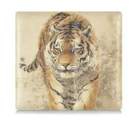 GuoChe Pu Leather Auto Registration Insurance & ID Card Holder Men Women Glove Box Organize for Cards, Essential Document Driver License Feline Stepping Forward in Textured Background Art